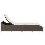vidaXL Chaise longue pliante coussin rangement marron résine tressée