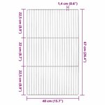 vidaXL Grille de barbecue Argent 67 x 40 cm Acier inoxydable