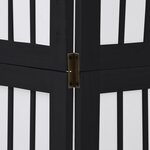 vidaXL Cloison de séparation 3 panneaux noir bois de paulownia massif