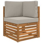vidaXL Coussin de canapé d'extérieur 3 Pièces Gris Polyester