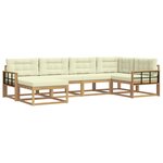 vidaXL Ensemble de canapés d'extérieur 5 pc Blanc et crème Polyester