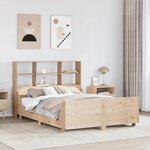 vidaXL Lit bibliothèque sans matelas 150x200 cm bois massif