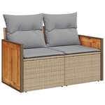 vidaXL Ensemble de canapé de jardin 9 Pièces Beige et Gris clair