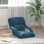 vidaXL Fauteuil de sol ajustable Bleu Velours