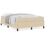 vidaXL Lit à ressorts Crème  Noir 140 x 190 cm Tissu  Bois Engineered