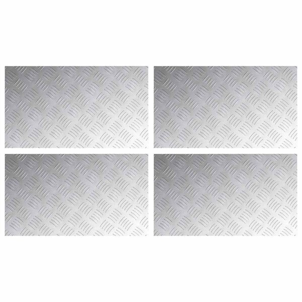 vidaXL Plaques à damier 4 Pièces Argent 70 x 40 cm Aluminium