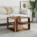 vidaXL Table basse vieux bois 58x58x40 cm bois d'ingénierie