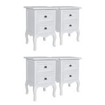vidaXL Tables de chevet 4 Pièces avec 2 tiroirs MDF Blanc