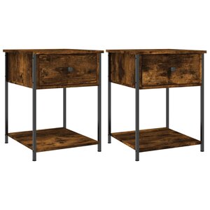 vidaXL Tables de chevet 2 Pièces chêne fumé 44x45x58 cm bois d’ingénierie