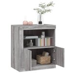vidaXL Buffet avec lumières LED sonoma gris 60 5x37x67 cm