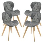 Lot de 4 chaises similicuir 81 x 57 x 49 cm gris 03_0006775
