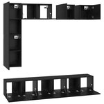 vidaXL Ensemble meuble TV 8 Pièces Chêne noir Bois d'ingénierie