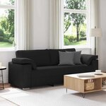 vidaXL Canapé avec coussin Noir 219 x 77 x 82 cm tissu