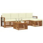 vidaXL Ensemble de canapés d'extérieur 6 pc Naturel et Crème