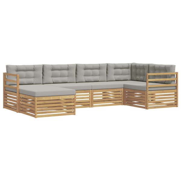 vidaXL Ensemble de canapés d'extérieur 6 pc Blanc et gris clair
