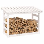 vidaXL Support pour bois de chauffage Blanc 108x64 5x78 cm Bois de pin