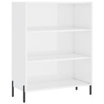 vidaXL Armoire à étagères blanc brillant 69 5x32 5x90 cm