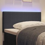 vidaXL Tête de lit LED avec des lumières à LED Gris foncé 90 cm tissu