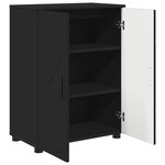 vidaXL Cabinet de salle de bain avec stockage Noir 60 x 35 x 80 cm
