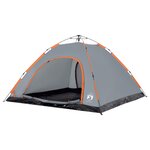vidaXL Tente de camping 5 personnes gris libération rapide