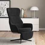 vidaXL Chaise de relaxation avec repose-pied Noir Velours