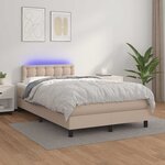 vidaXL Sommier à lattes de lit avec matelas LED cappuccino 120x190 cm