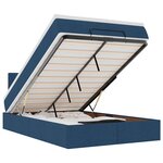 vidaXL Lit ottoman avec matelas et LED Bleu 120x200 cm Tissu