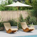 vidaXL Parasol de jardin Ø 270 x 260 cm Bambou Rond Crème blanc