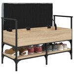 vidaXL Banc à chaussures chêne sonoma 85 5x42x57 5 cm bois ingénierie