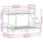 vidaXL Lit superposé sans matelas 90x200/140x200 cm bois massif