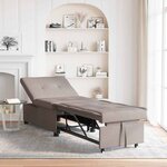 vidaXL Canapé-Lit Taupe 194 x 67 x 37 cm tissu