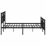 vidaXL Cadre de lit métal sans matelas avec pied de lit noir 160x200cm