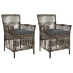 vidaXL Chaise d'Extérieur 2 pc Gris et Gris foncé polyrotin