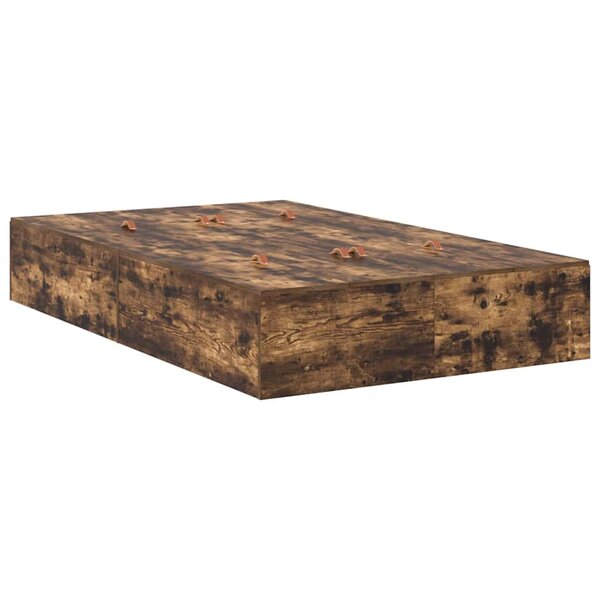 vidaXL Cadre de lit Chêne fumé 190 x 120 x 31 5 cm Bois d'ingénierie