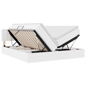 vidaXL Lit avec rangement et LED avec matelas Blanc pur 200 x 200 cm