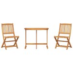 vidaXL Ensemble à manger de jardin pliable 3 Pièces bois d'acacia massif