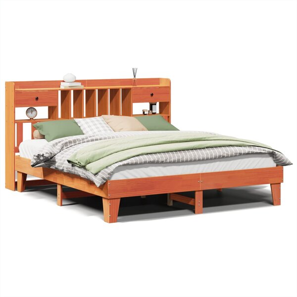 vidaXL Cadre de lit sans matelas cire marron 180x200cm bois pin massif