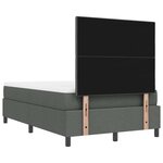 vidaXL Lit à ressorts avec matelas Gris foncé 120 x 200 cm tissu