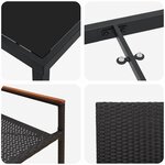 vidaXL Ensemble de salle à manger pour jardin 7 Pièces Noir polyrotin