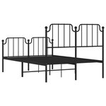 vidaXL Cadre de lit métal sans matelas avec pied de lit noir 120x200cm