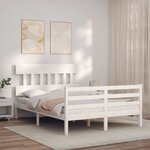 vidaXL Cadre de lit sans matelas blanc bois massif