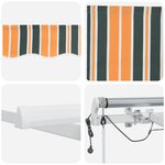 vidaXL Auvent rétractable automatique avec LED vert et jaune 400x350 cm