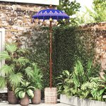 vidaXL Parasol balinais avec base Bleu 95 x 95 x 260 cm