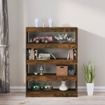 vidaXL Bibliothèque/Séparateur de pièce chêne fumé 100x30x135 cm