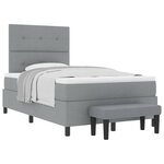 vidaXL Lit à ressorts avec matelas Gris clair 120 x 190 cm