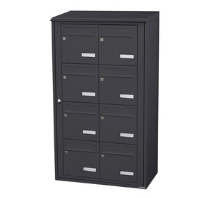 Bloc collectif Leabox  2x4  grade 3  simple face  Extérieur  fixation murale  Gris anthracite RAL 7016 finition brillante