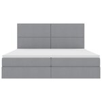 vidaXL Lit de rangement LED avec matelas Gris clair 200 x 200 cm Tissu