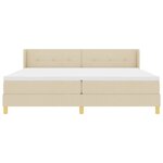 vidaXL Lit à Ressorts avec matelas Crème 200 x 200 cm tissu
