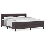 vidaXL Lit boxspring avec matelas Marron foncé 180 x 200 cm