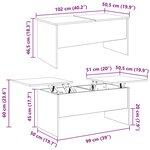 vidaXL Table basse chêne artisanal 102 x 50 5 x 46 5 cm